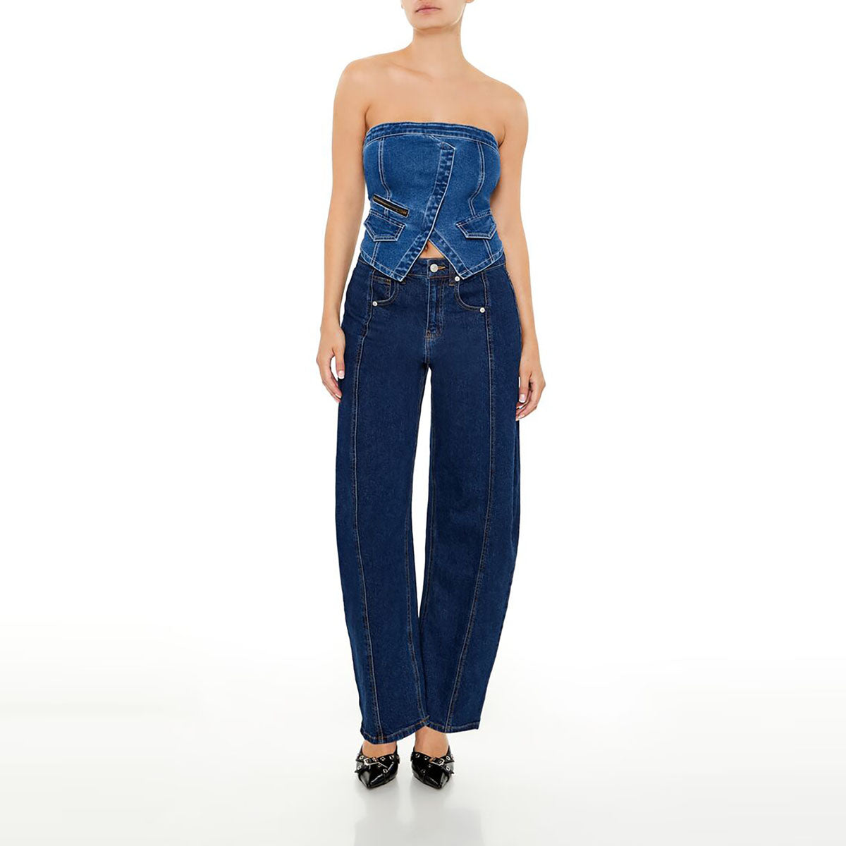 فور ايفر 21 - جينز واسع للنساء - بيعت من قبل اف اي جي