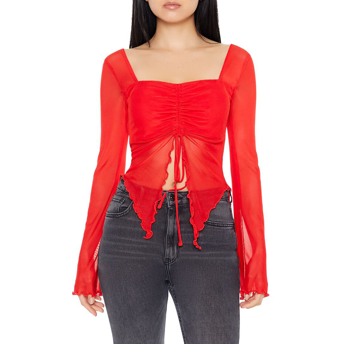 فور ايفر 21 - بلوزة شفافة للنساء - بيعت من قبل اف اي جي