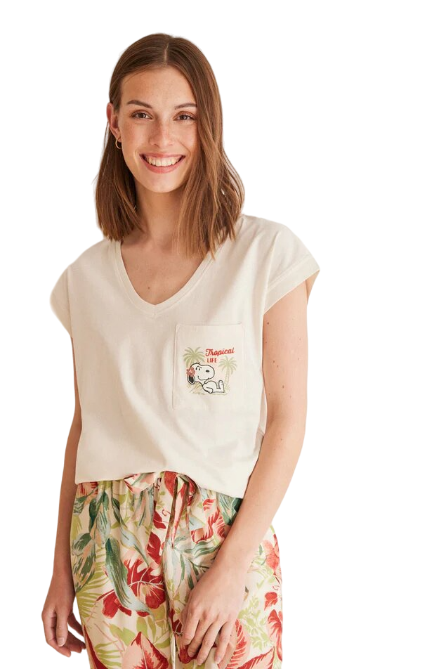 Women Secret - Snoopy Short Sleeve T-Shirt for women - Sold by FIG