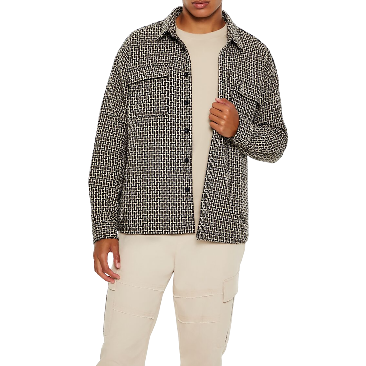 فور ايفر 21 - قميص طويل الأكمام بأزرارللرجال - بيعت من قبل اف اي جي