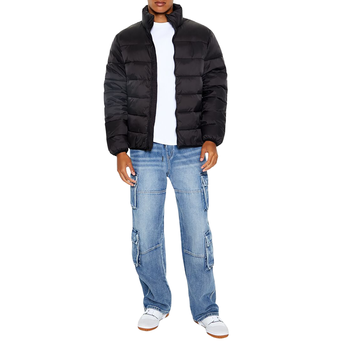 فور ايفر 21 - سترة منتفخة بسحاب للرجال - بيعت من قبل اف اي جي