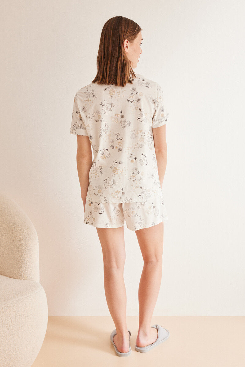 Women Secret - Short Shirt Sea Print Pajamas for women - Sold by FIG