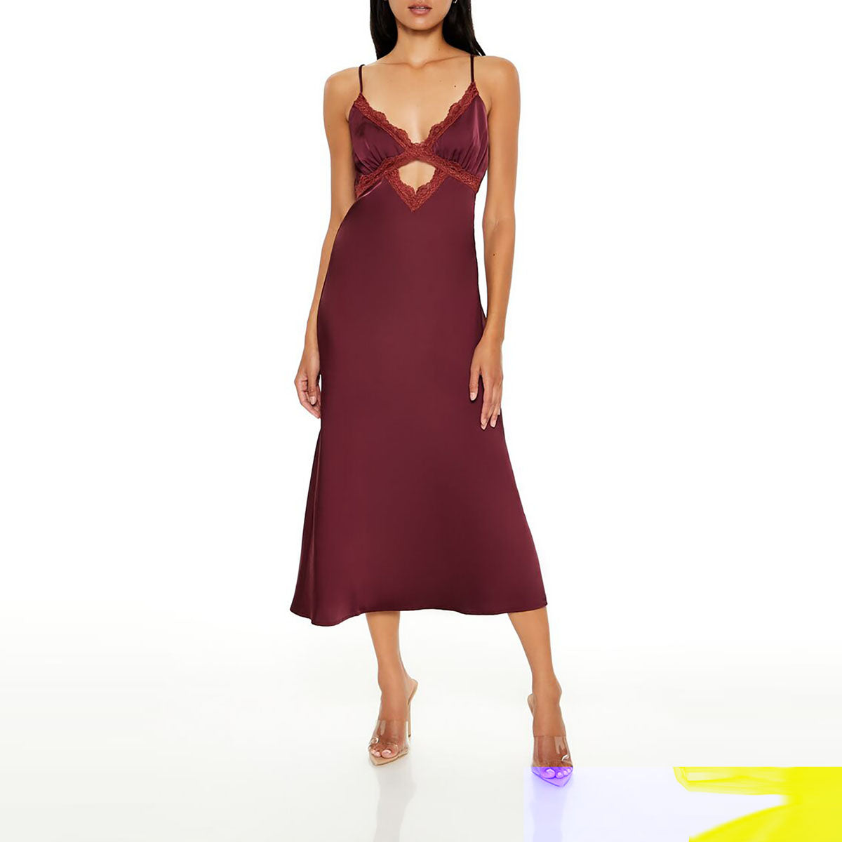 فور ايفر 21 - فستان بأطراف دانتيل للنساء - بيعت من قبل اف اي جي