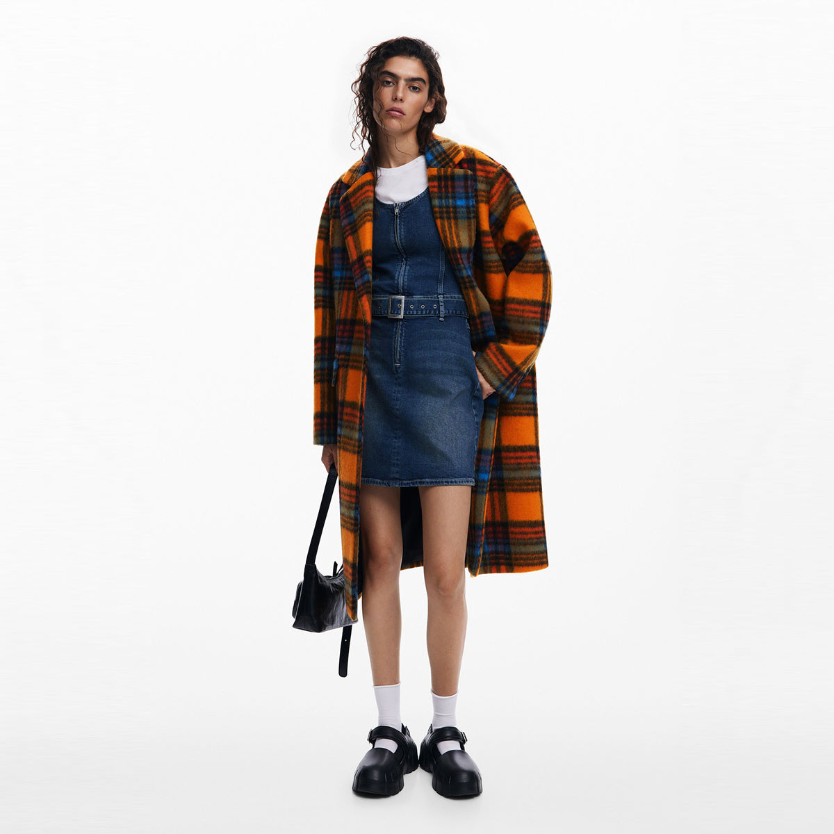 ديسيجوال - معطف طويل بمربعات للنساء - بيعت من قبل اف اي جي