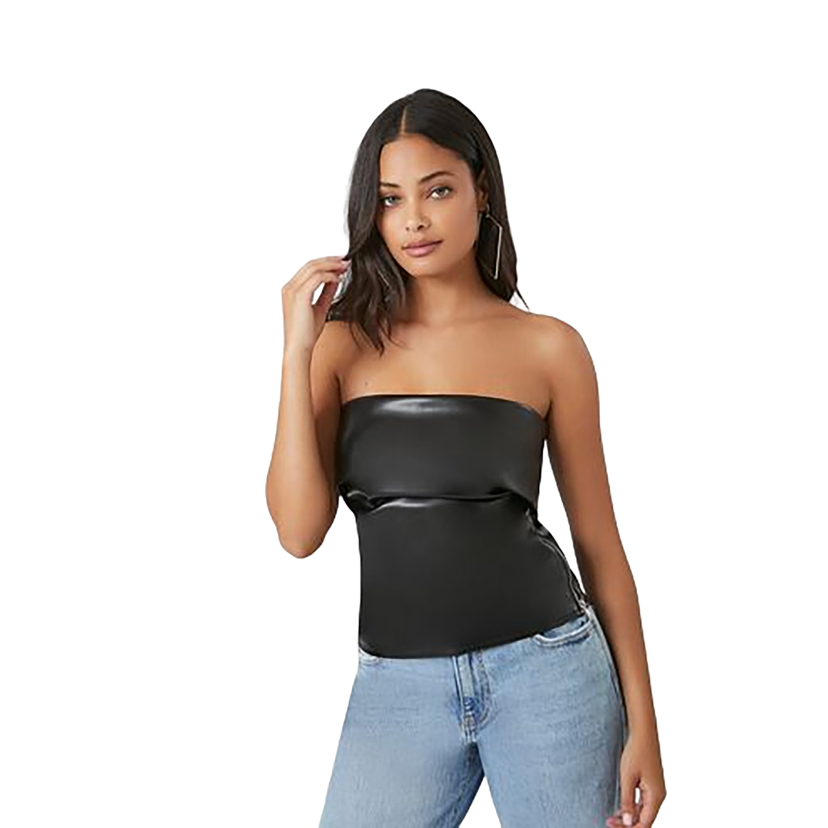 فوريفر 21 - توب من الجلد الصناعي - بيعت من قبل اف اي جي