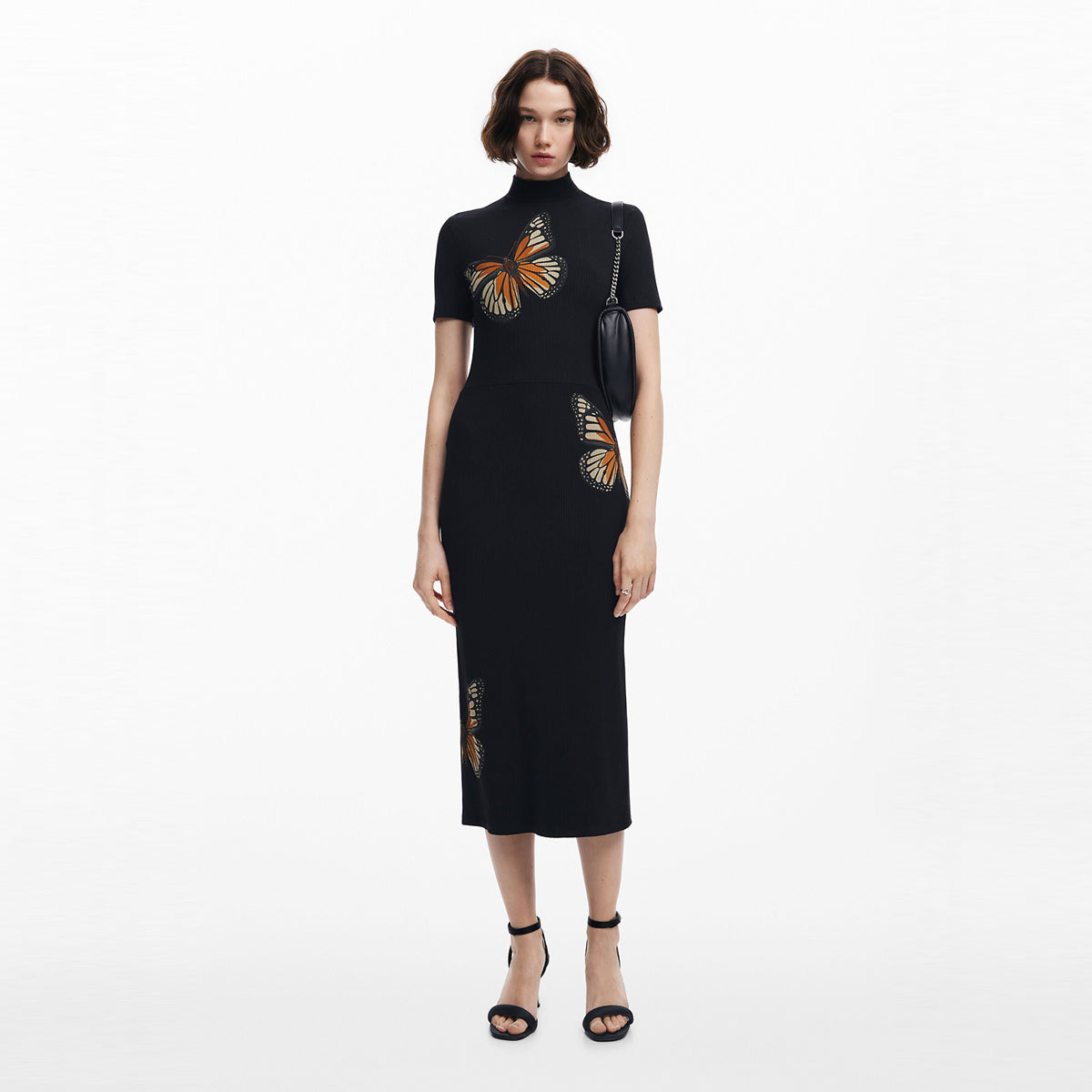 ديسيجوال - فستان متوسط الطول رفيع على شكل فراشة للنساء - بيعت من قبل اف اي جي