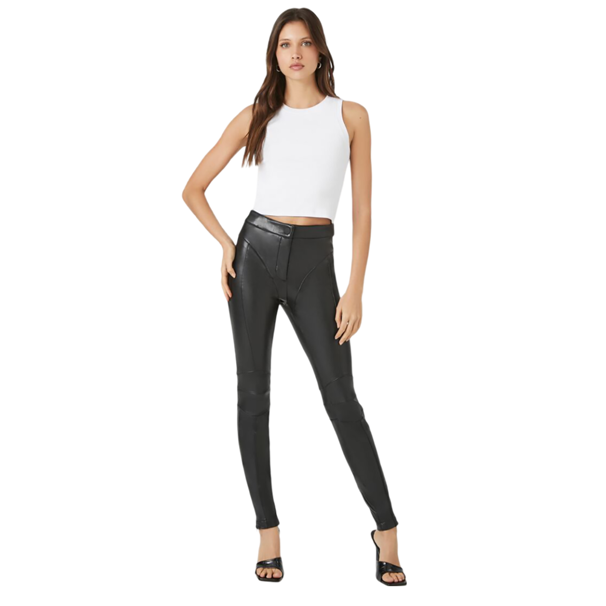 Forever 21 - Seamed Faux Leather Skinny Pants - Sold by FIG