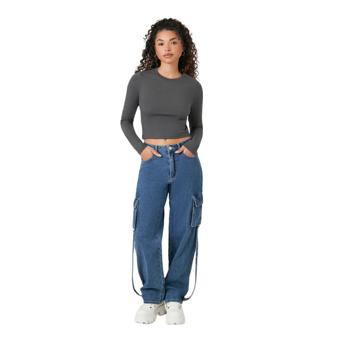 Forever 21 - Embroidered I Dont Care Crop Top - Sold by FIG