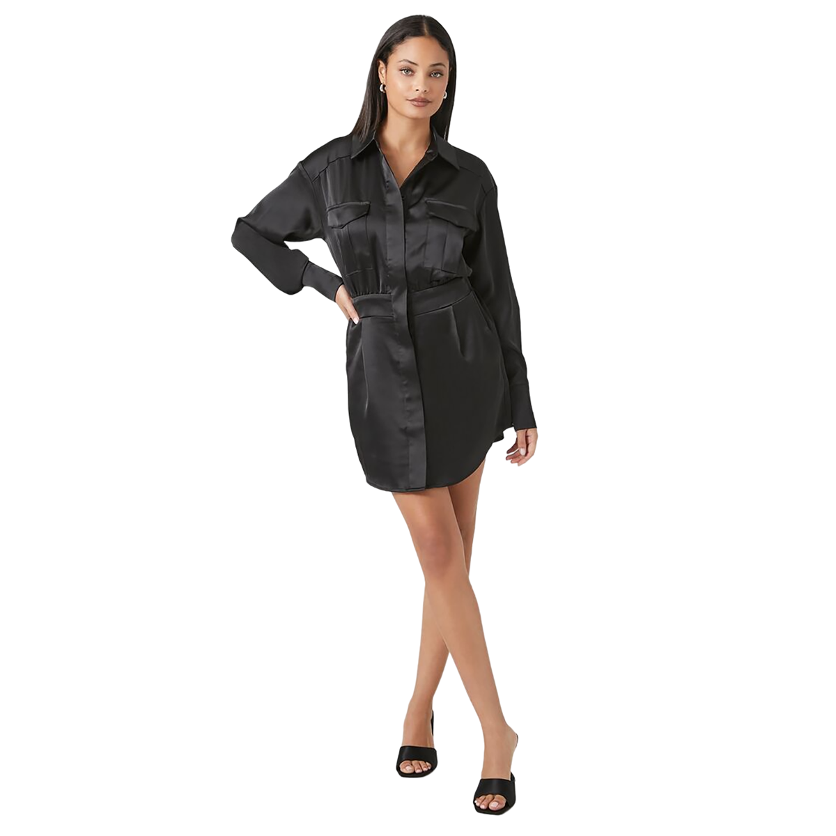 فوريفر 21 - فستان قصير من الساتان - بيعت من قبل اف اي جي