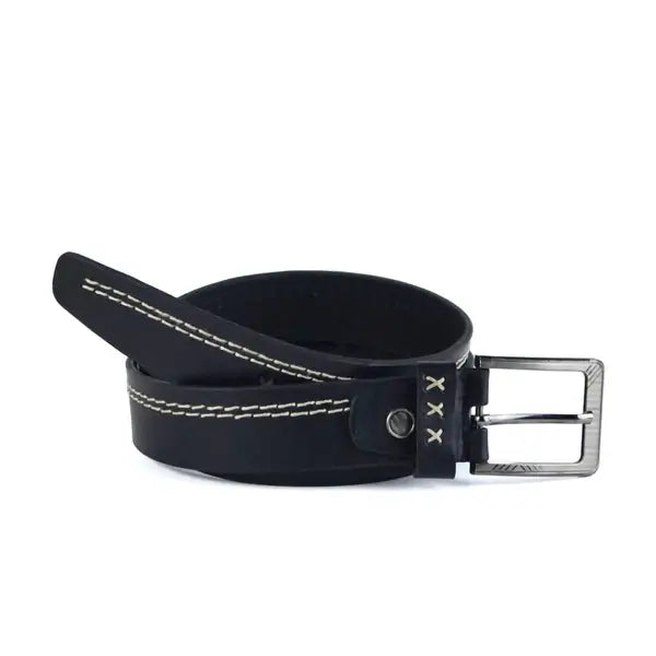 Leazus - Leather Casual belt - X3-WHITE