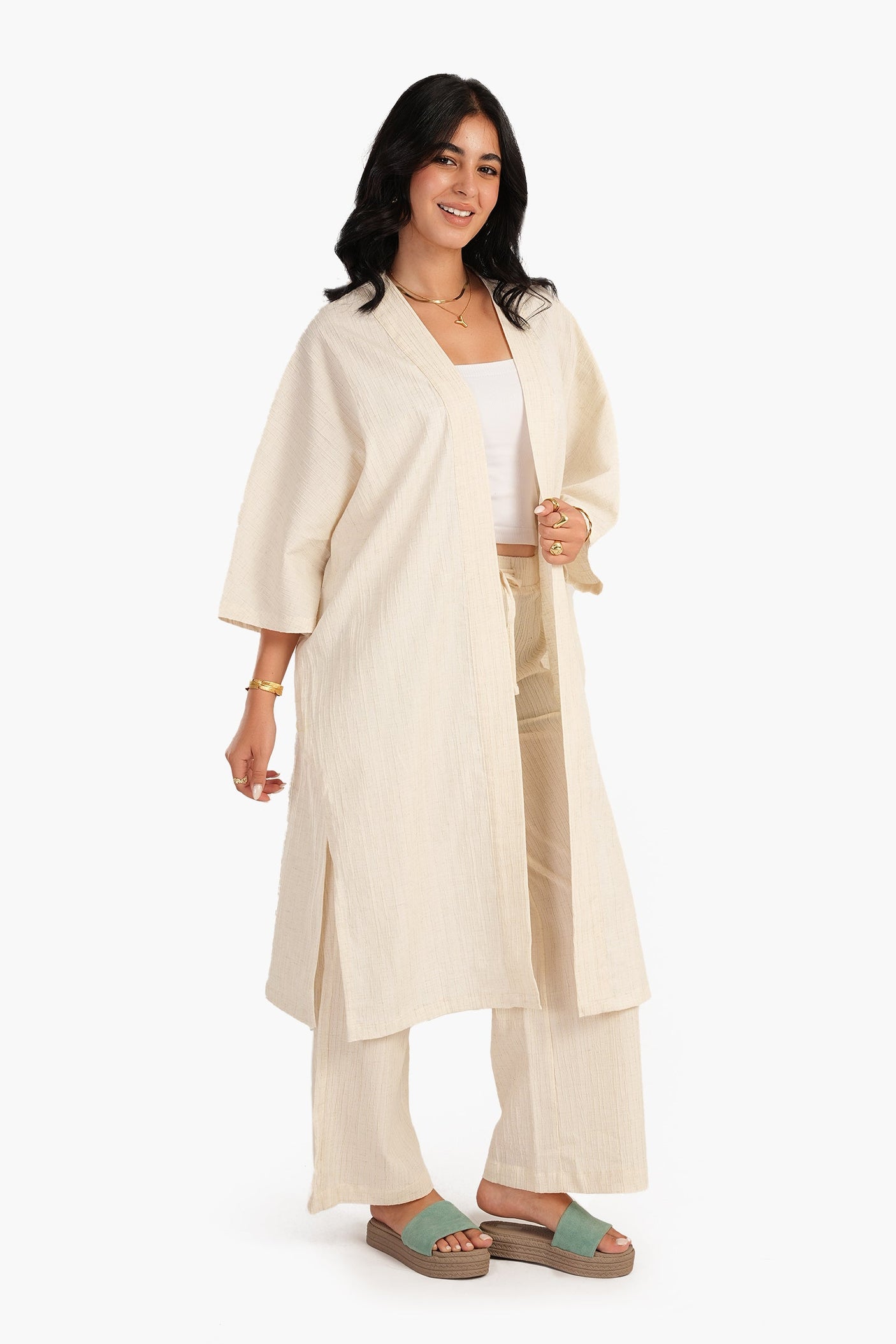 Carina - Crinkle Linen Kimono