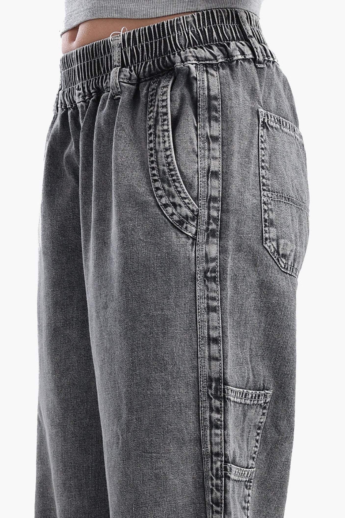 كارينا - بنطال جينز خفيف الوزن بأرجل واسعة