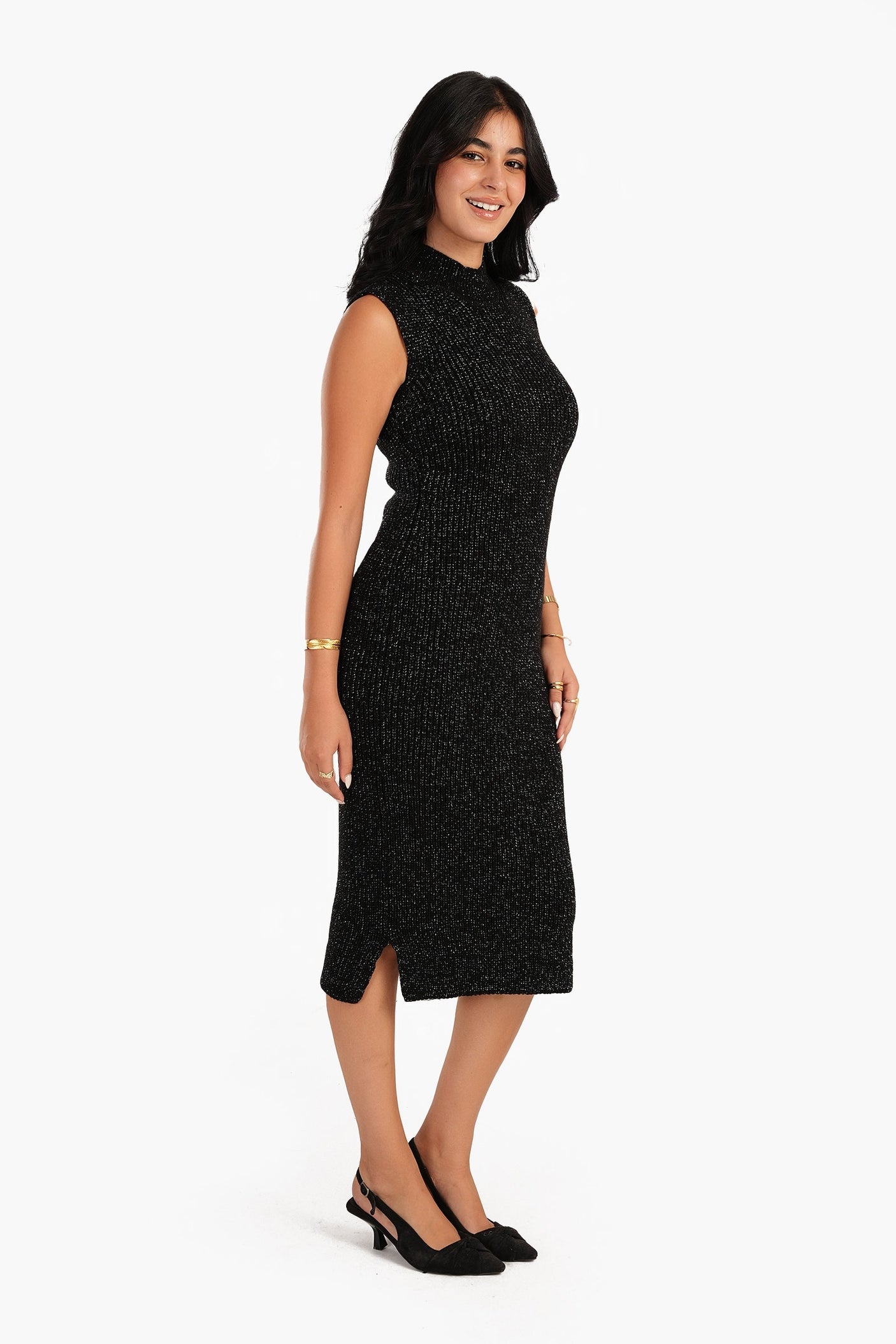 كارينا - فستان بياقة عالية بدون أكمام للنساء