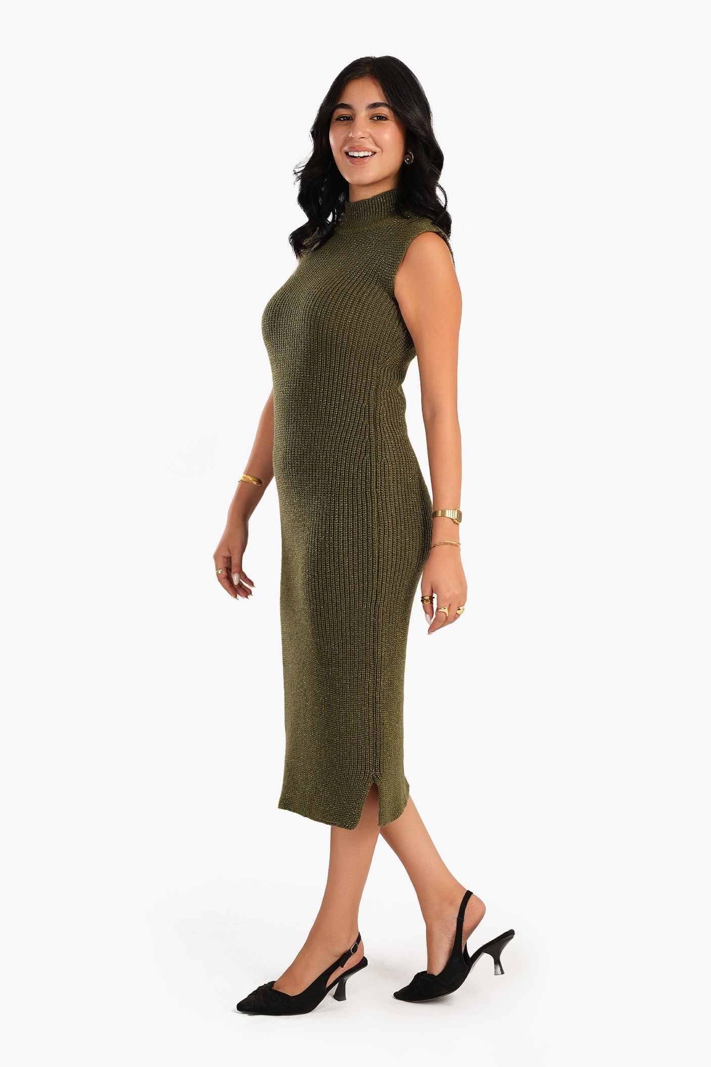 كارينا - فستان بياقة عالية بدون أكمام للنساء