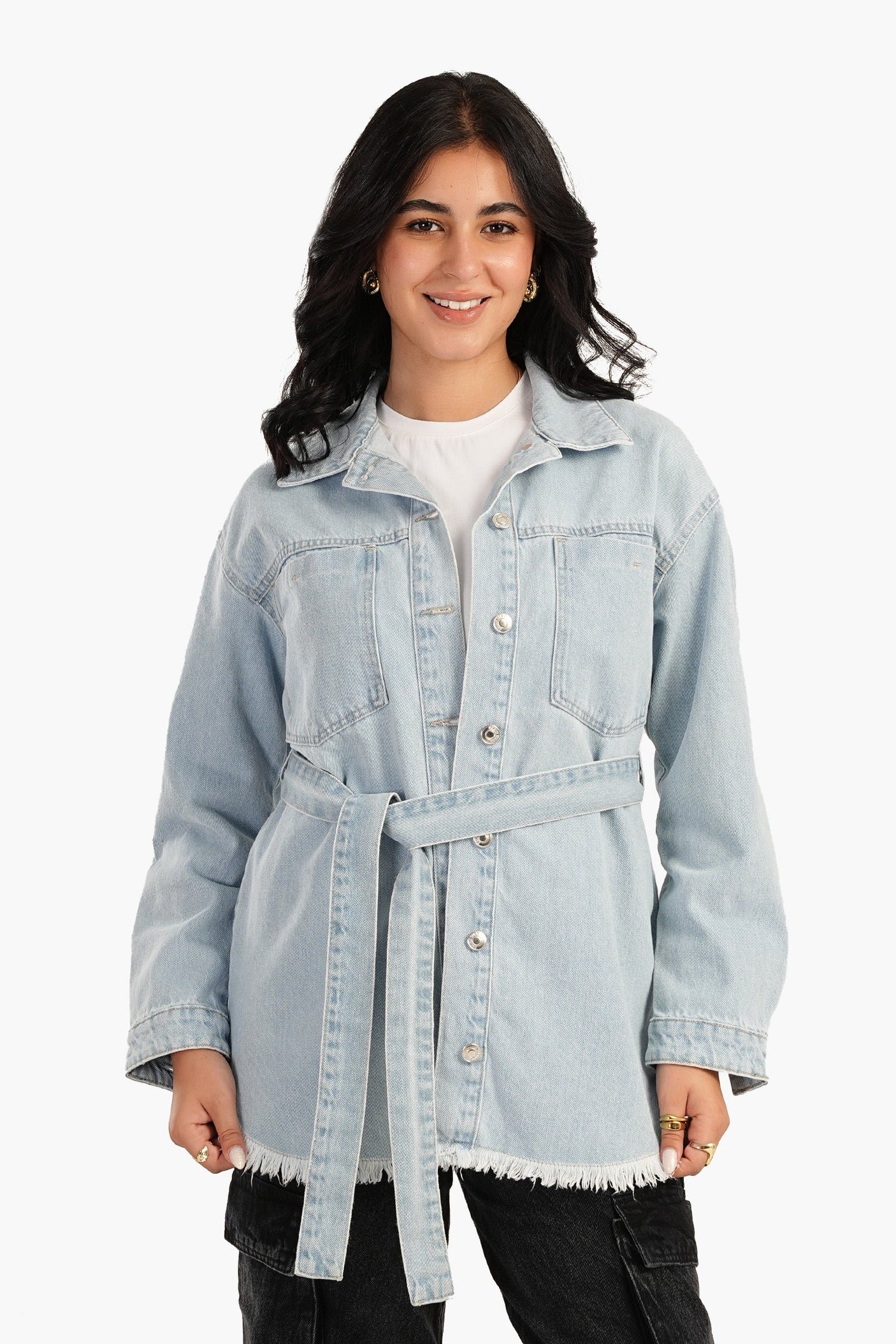 Carina -Denim Jacket with Belt