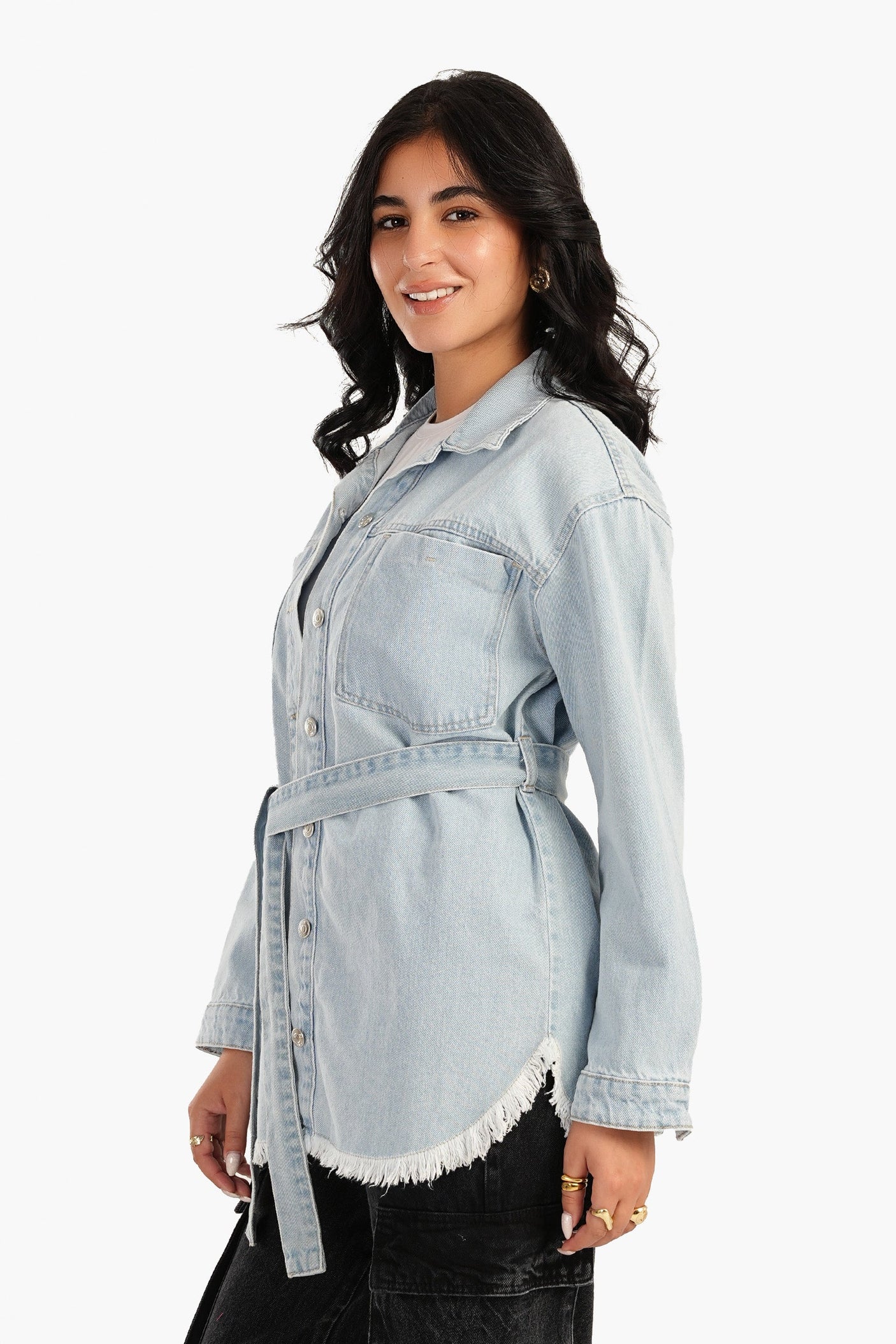 Carina -Denim Jacket with Belt