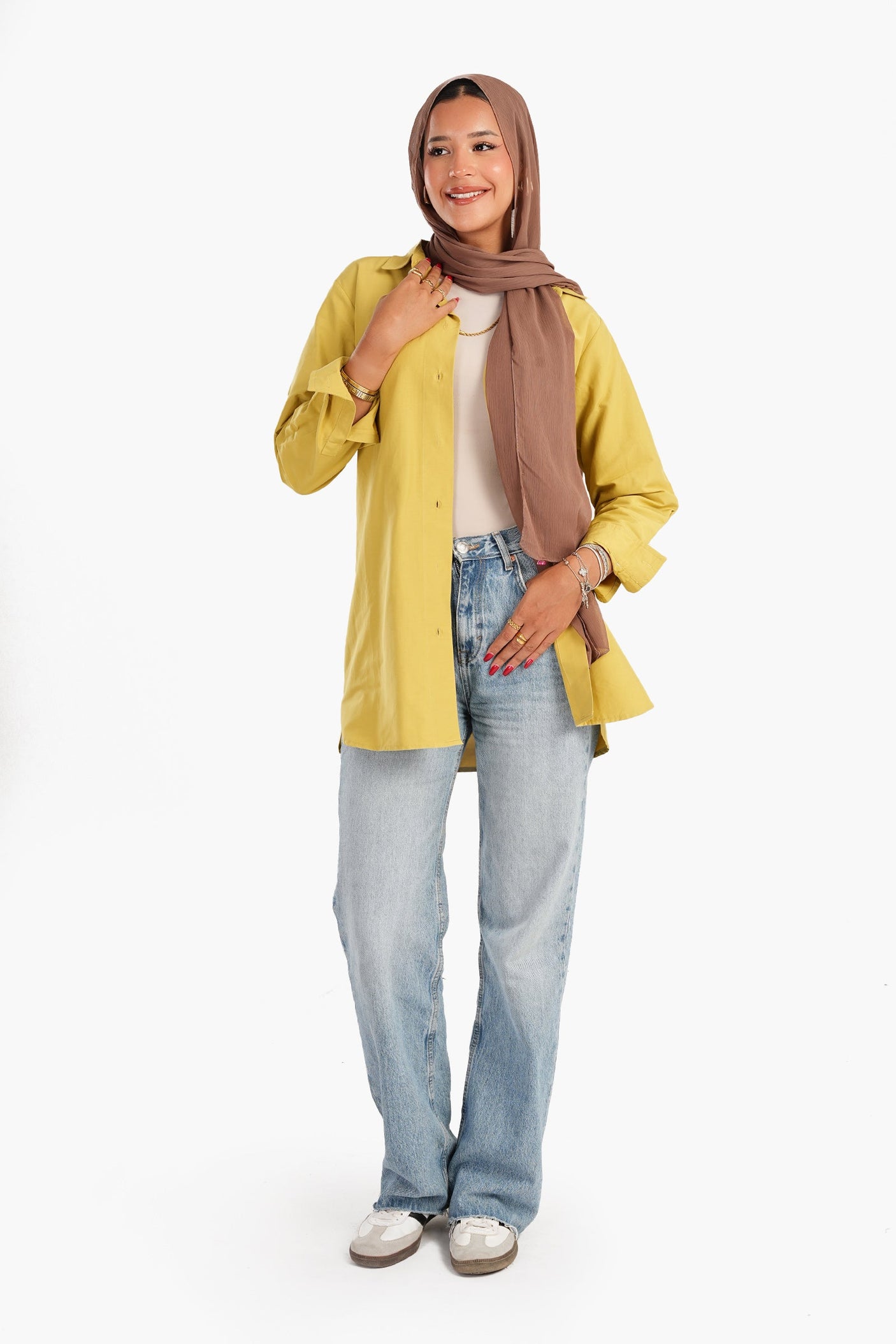 كارينا - قميص بوبلين بجيب على الصدر للنساء