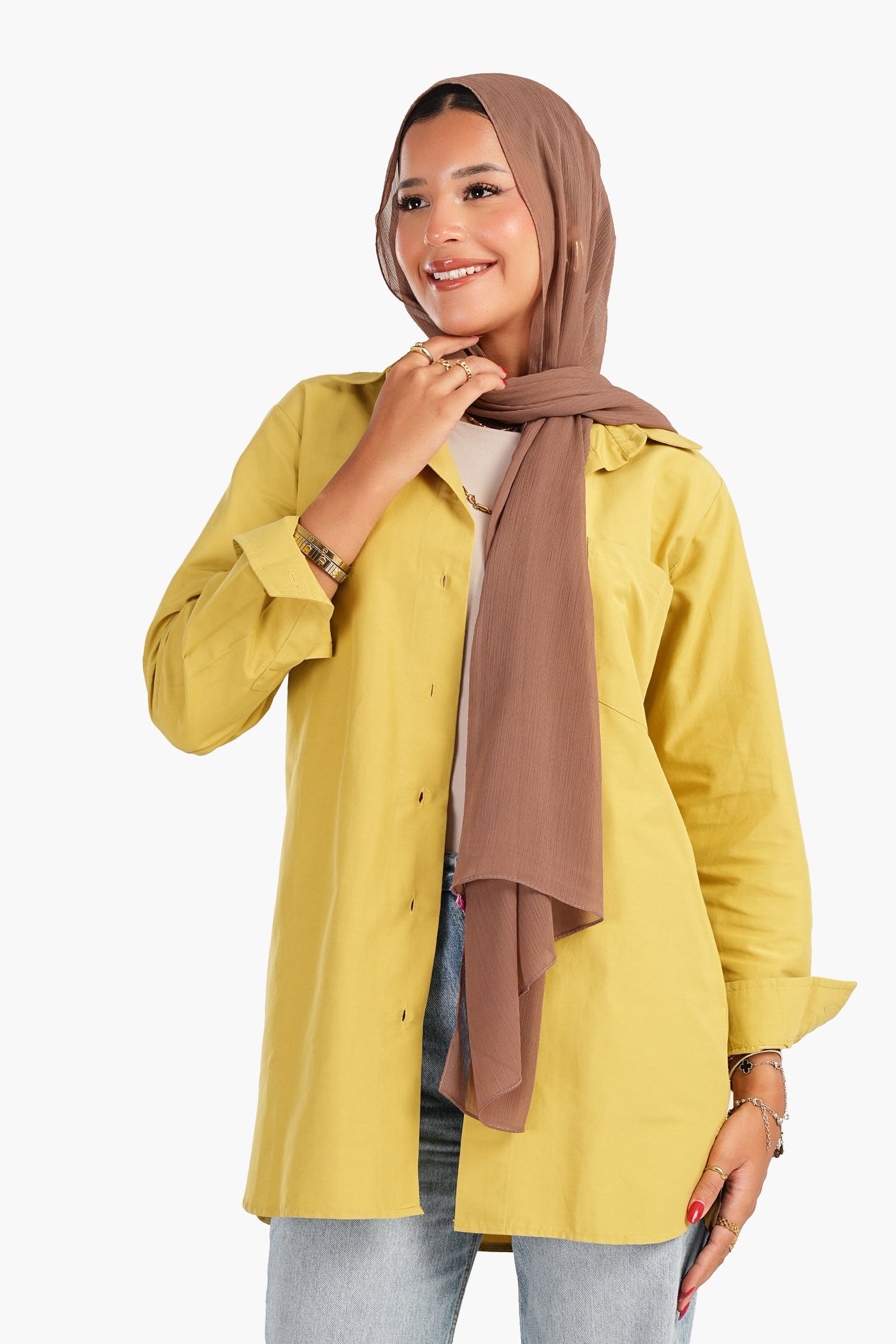 كارينا - قميص بوبلين بجيب على الصدر للنساء