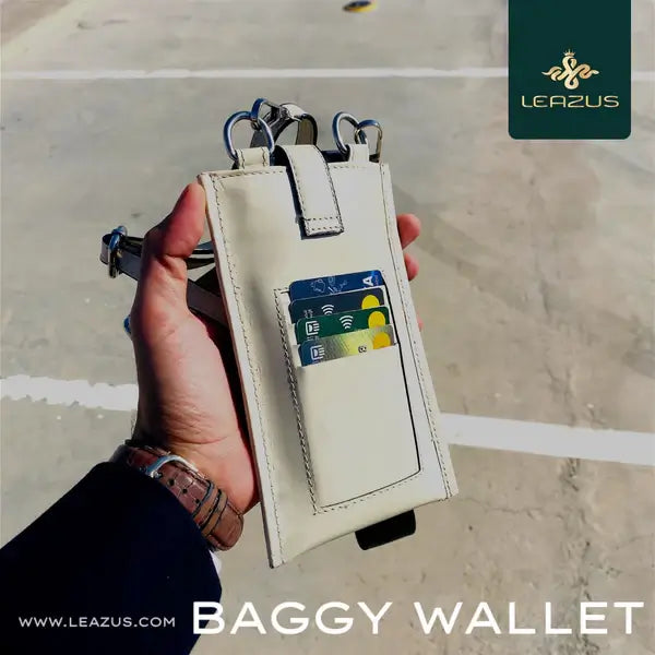 Leazus - BEIJe- LEATHER BAGGY WALLET