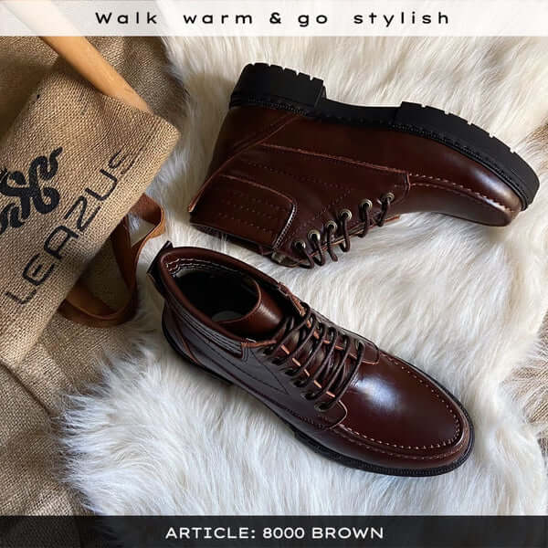 Leazus - Leather Bold Halfboot- 8000 BROWN
