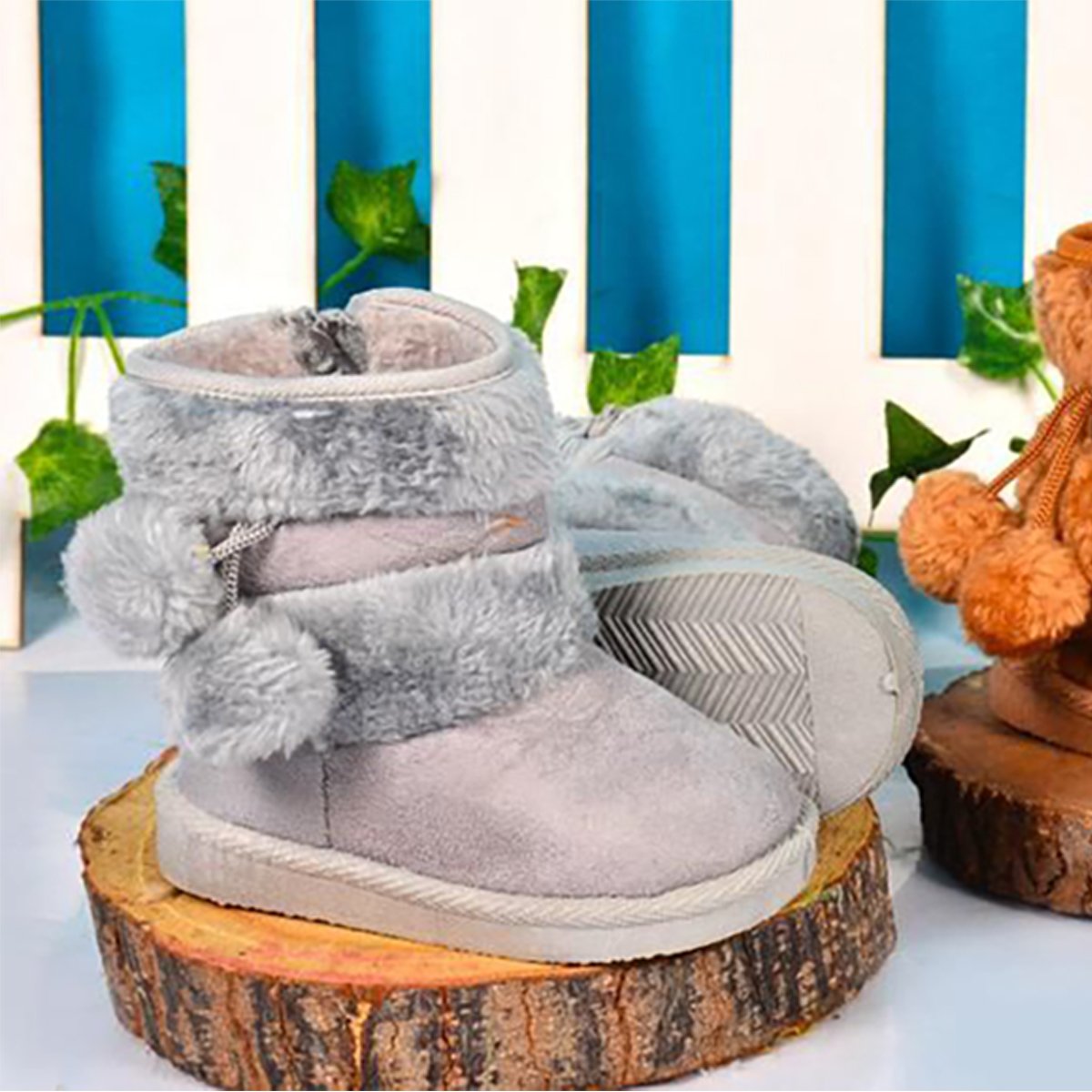 اتمني بوت كرة الثلج مبطن بالفراء بناتي أطفال