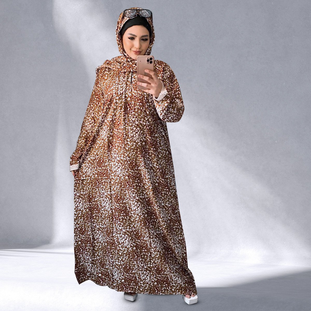 أسدال للصلاة مع إيشارب منفصل