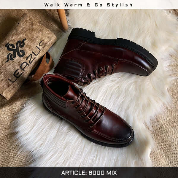 Leazus - Leather Bold Halfboot - 8000 MIX BROWN