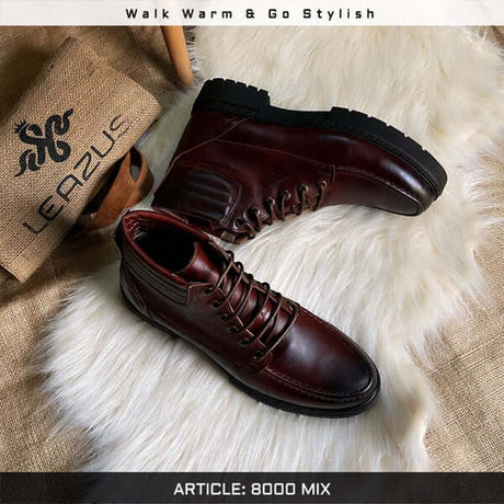 Leazus - Leather Bold Halfboot - 8000 MIX BROWN