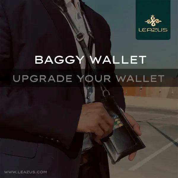 Leazus - Black - LEATHER BAGGY WALLET