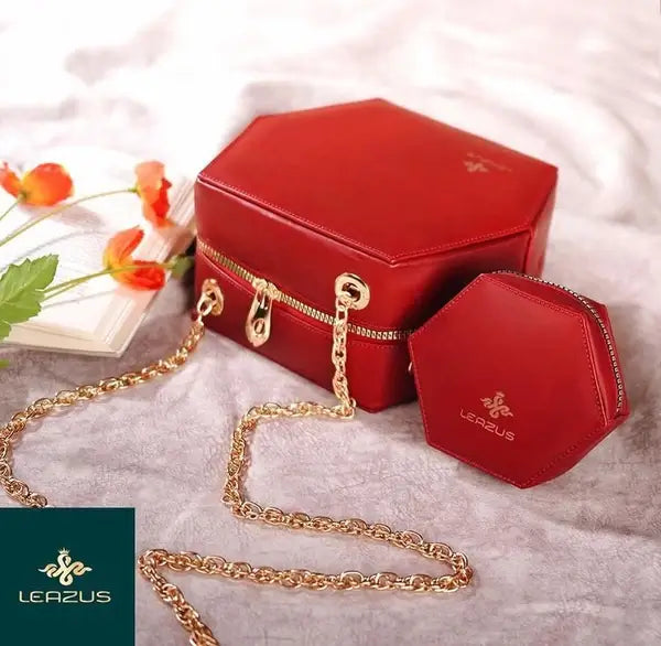 Leazus - Leather bag for women - Hexa Red