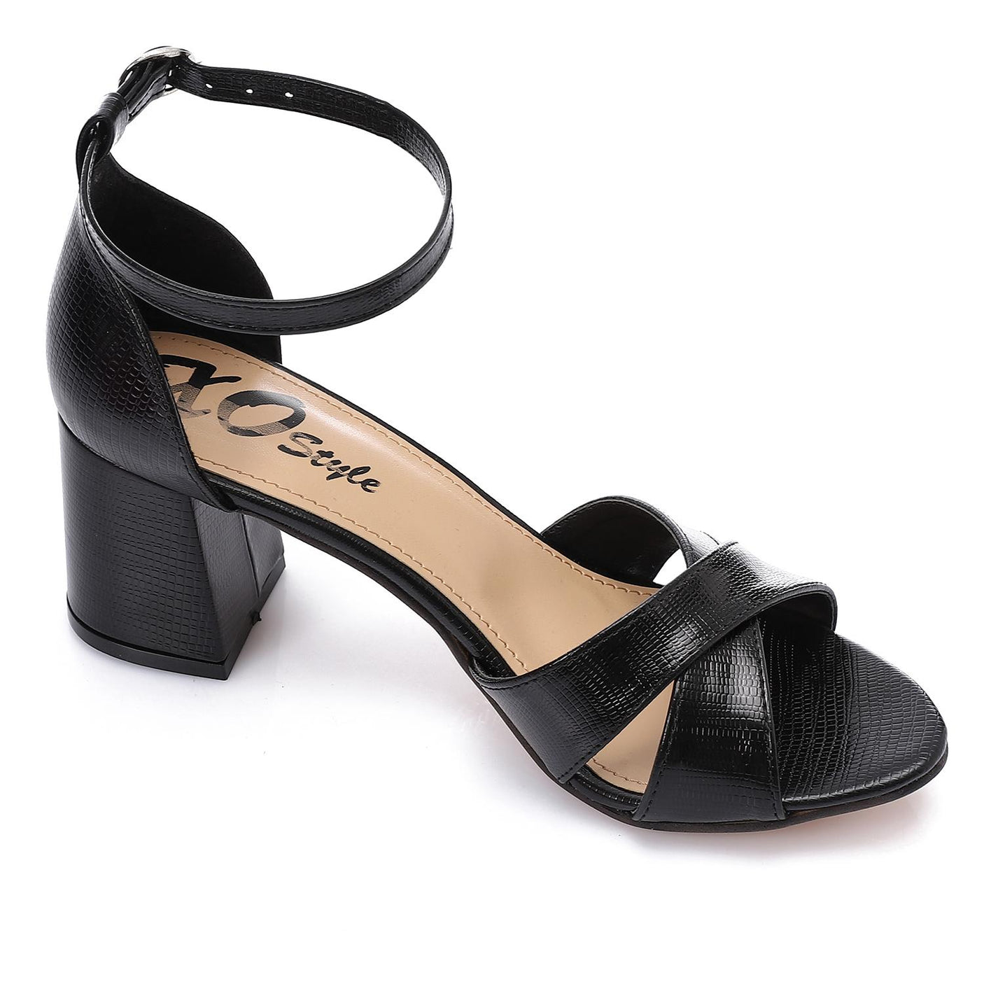 XO - Women's  Mid-Heel Sandal with Ankle Strap - Elegant and Comfortable Design