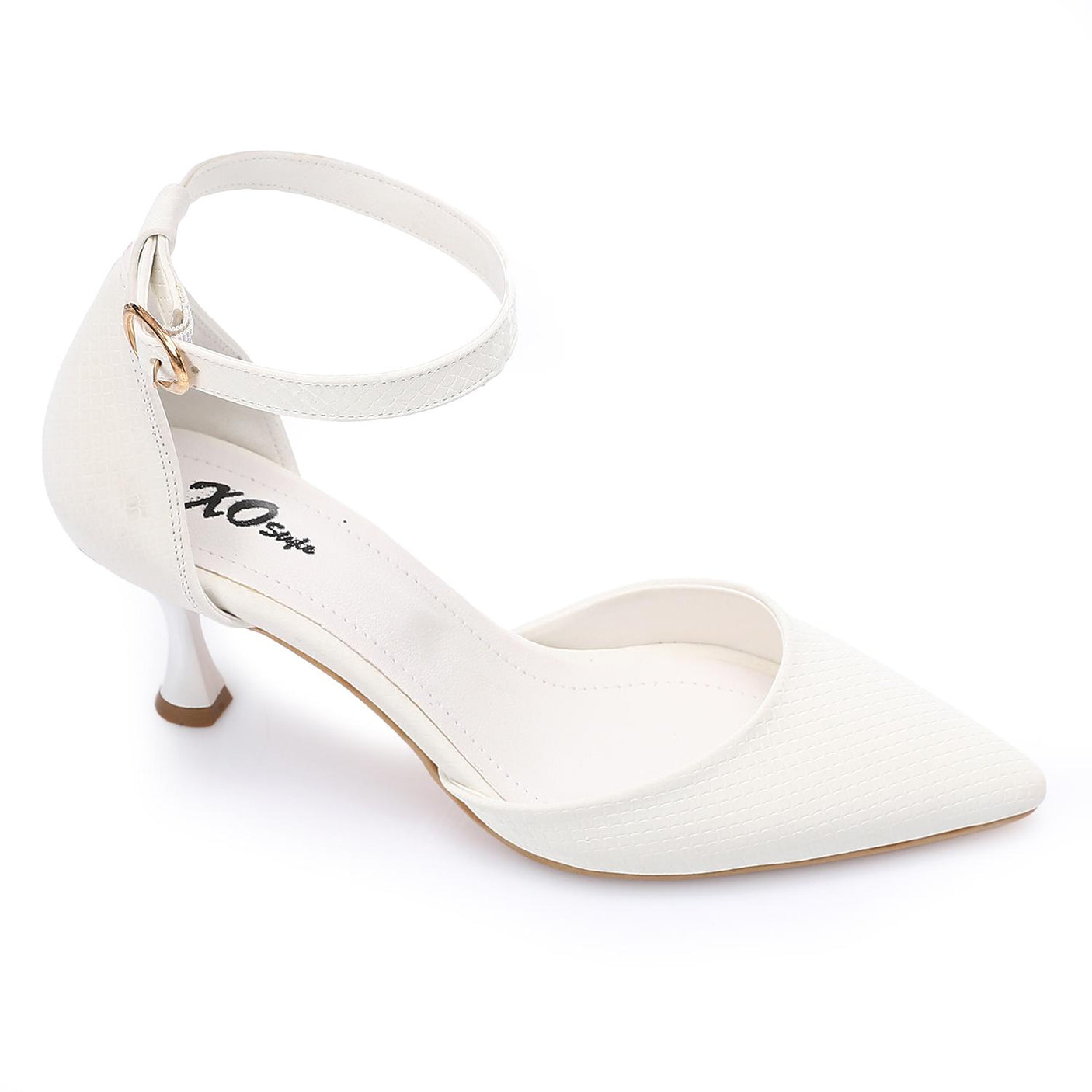 XO - Elegant  women's heeled shoes with a pointed toe and ankle strap