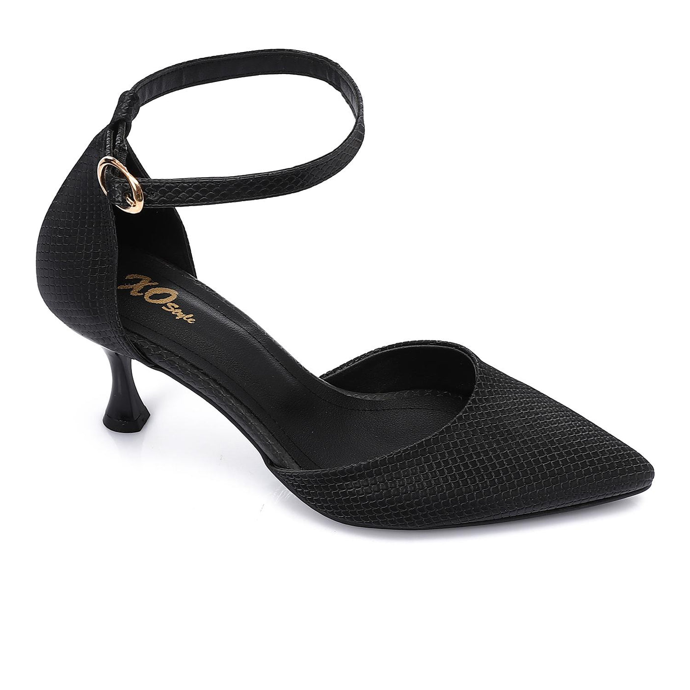 XO - Elegant  women's heeled shoes with a pointed toe and ankle strap