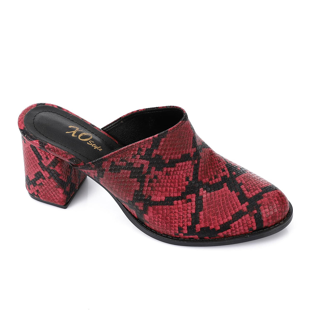 XO -  Women - 's High Heel Mule Sandals – Elegant Pointed Toe, Faux Leather Texture