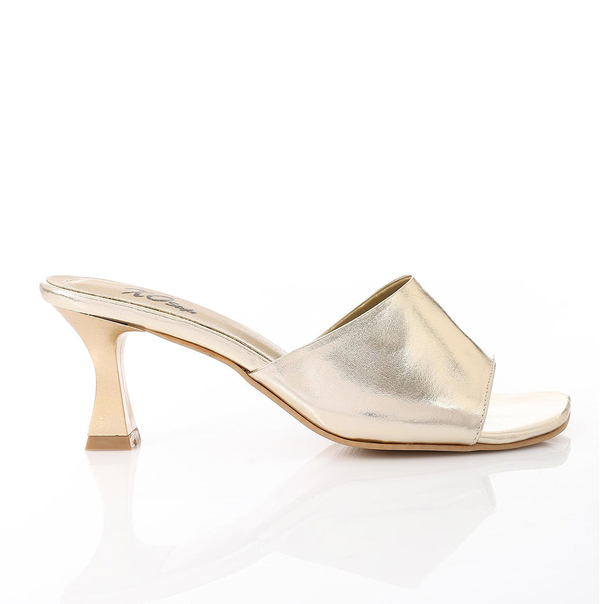 XO -  Women - 's High Heel Mule Sandals – Square Open Toe, Faux Leather, Slip-On Design