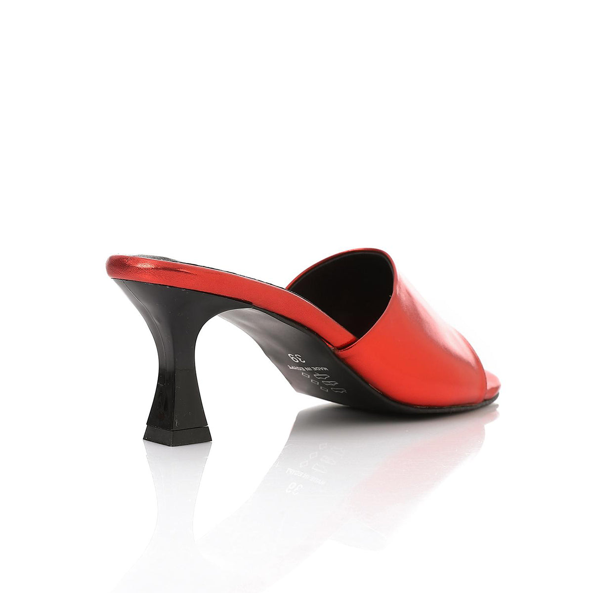 XO -  Women - 's High Heel Mule Sandals – Square Open Toe, Faux Leather, Slip-On Design