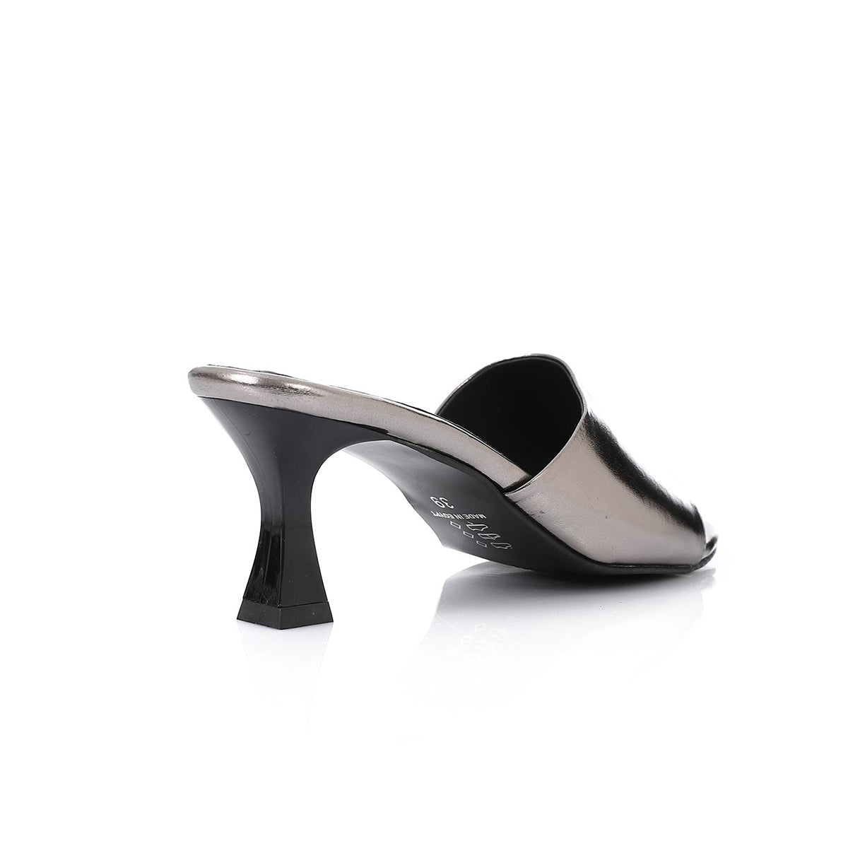 XO -  Women - 's High Heel Mule Sandals – Square Open Toe, Faux Leather, Slip-On Design