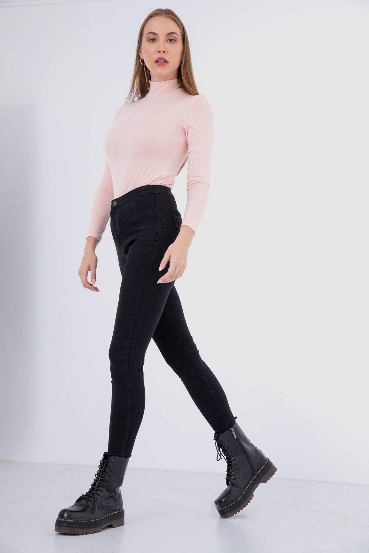 كارينا - بلوزة بياقة عالية وأكمام طويلة للنساء