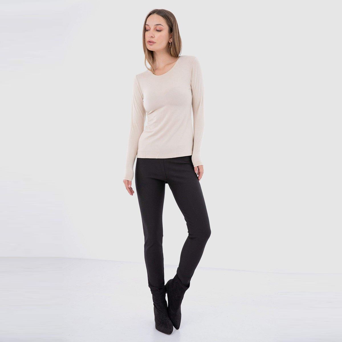 كارينا - بلوزة فيسكوز بأكمام طويلة للنساء