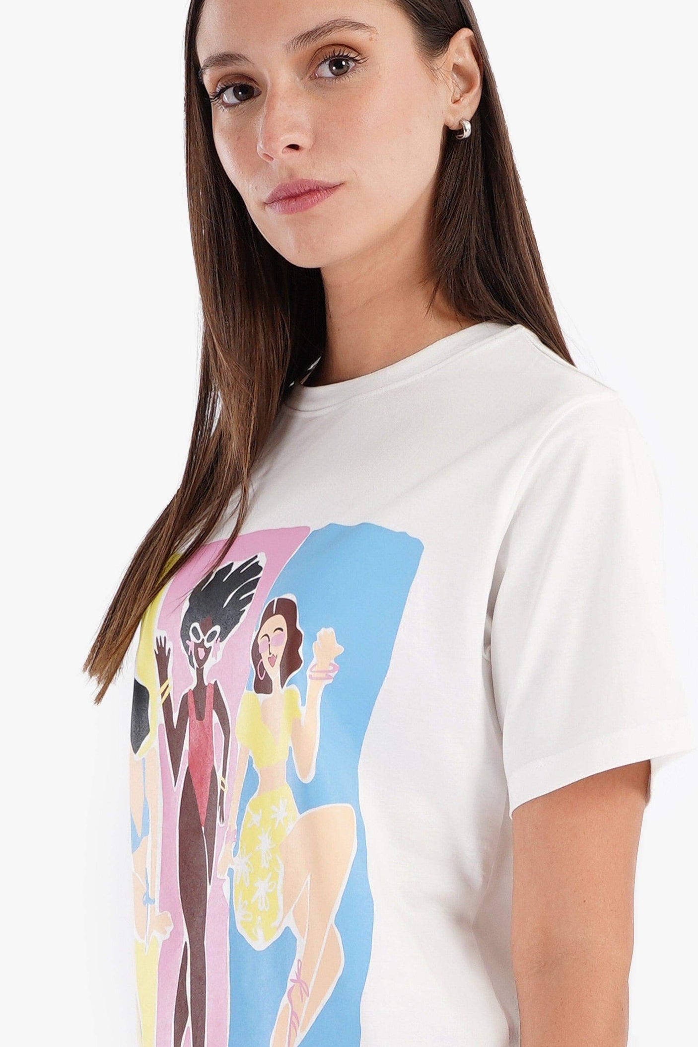 كارينا - تي شيرت أوف وايت للنساء