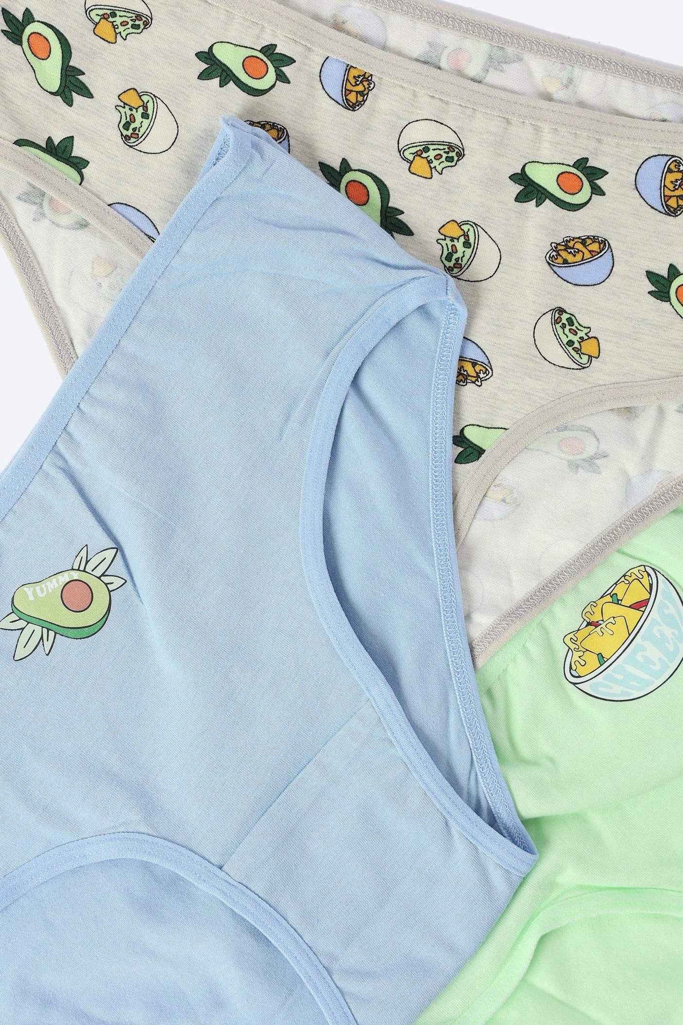 كارينا - مجموعة من 3 سراويل داخلية قصيرة مطبوعة للنساء