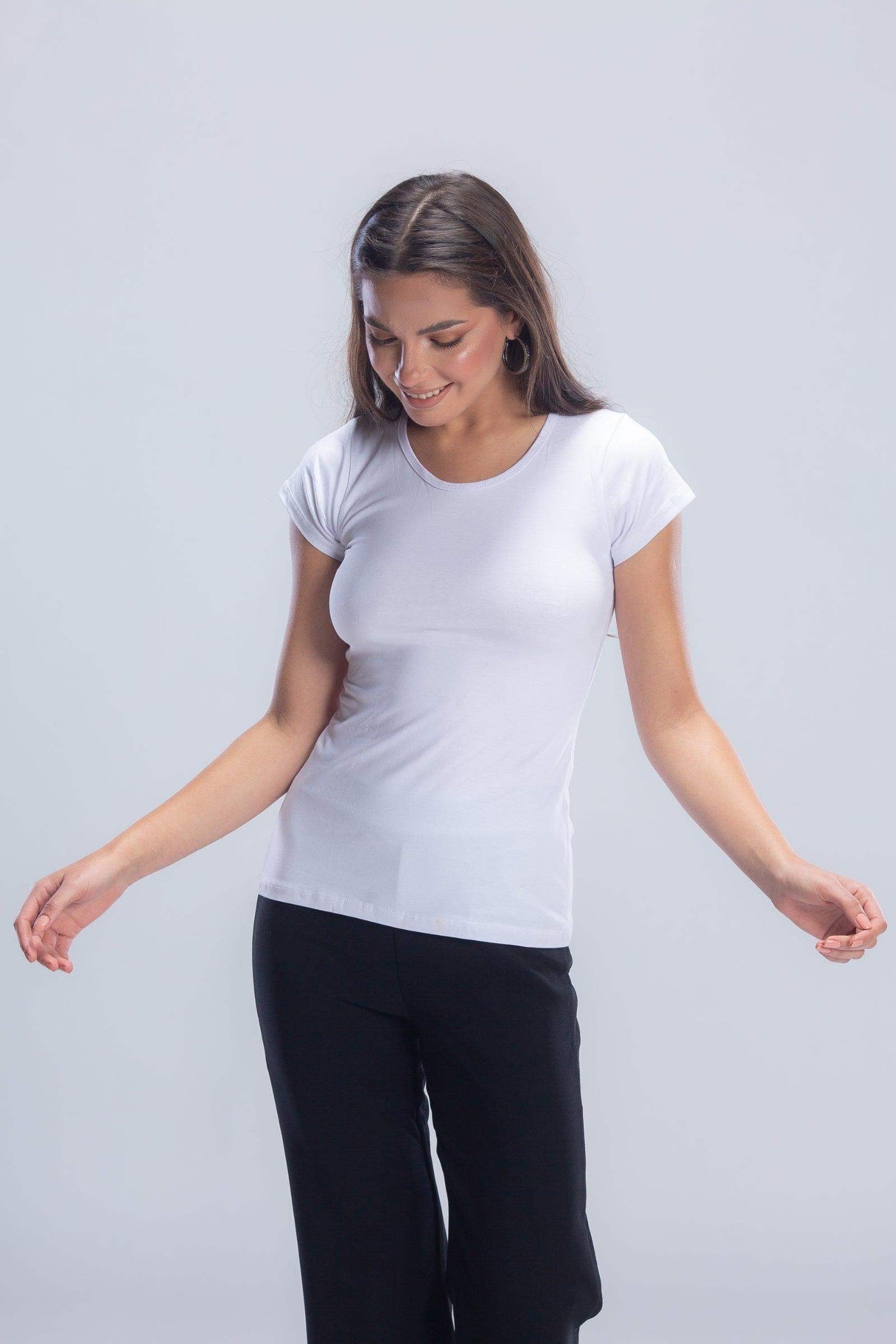 Round Neck Solid Top