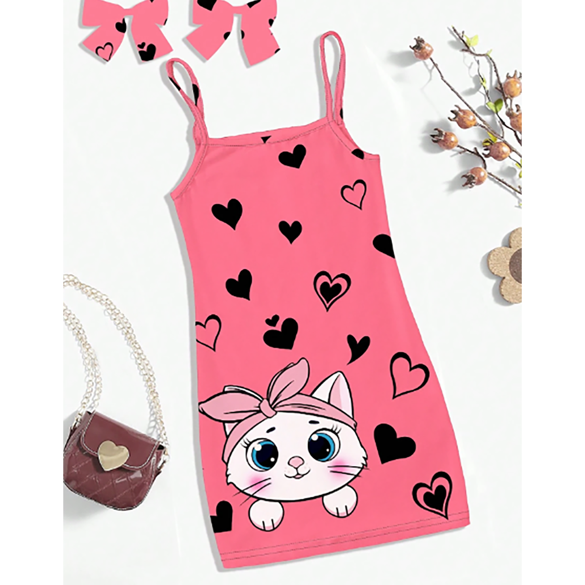 شي أن - فستان مناسب للبنات الرضع، بحمالات مريحة وتصميم بسيط، مناسب للصيف