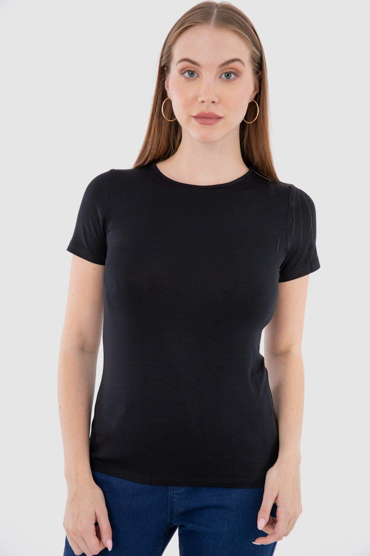 كارينا - بلوزة فيسكوز بأكمام قصيرة للنساء