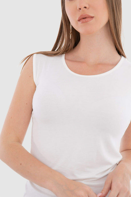 Sleeveless Crew Neck Top