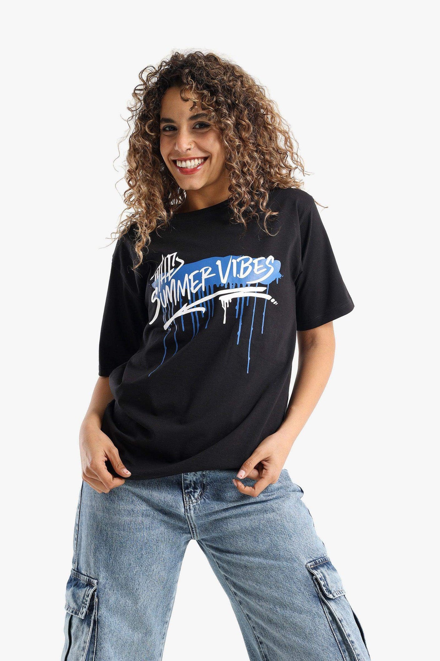 كارينا - تي شيرت سمر مطبوع للنساء