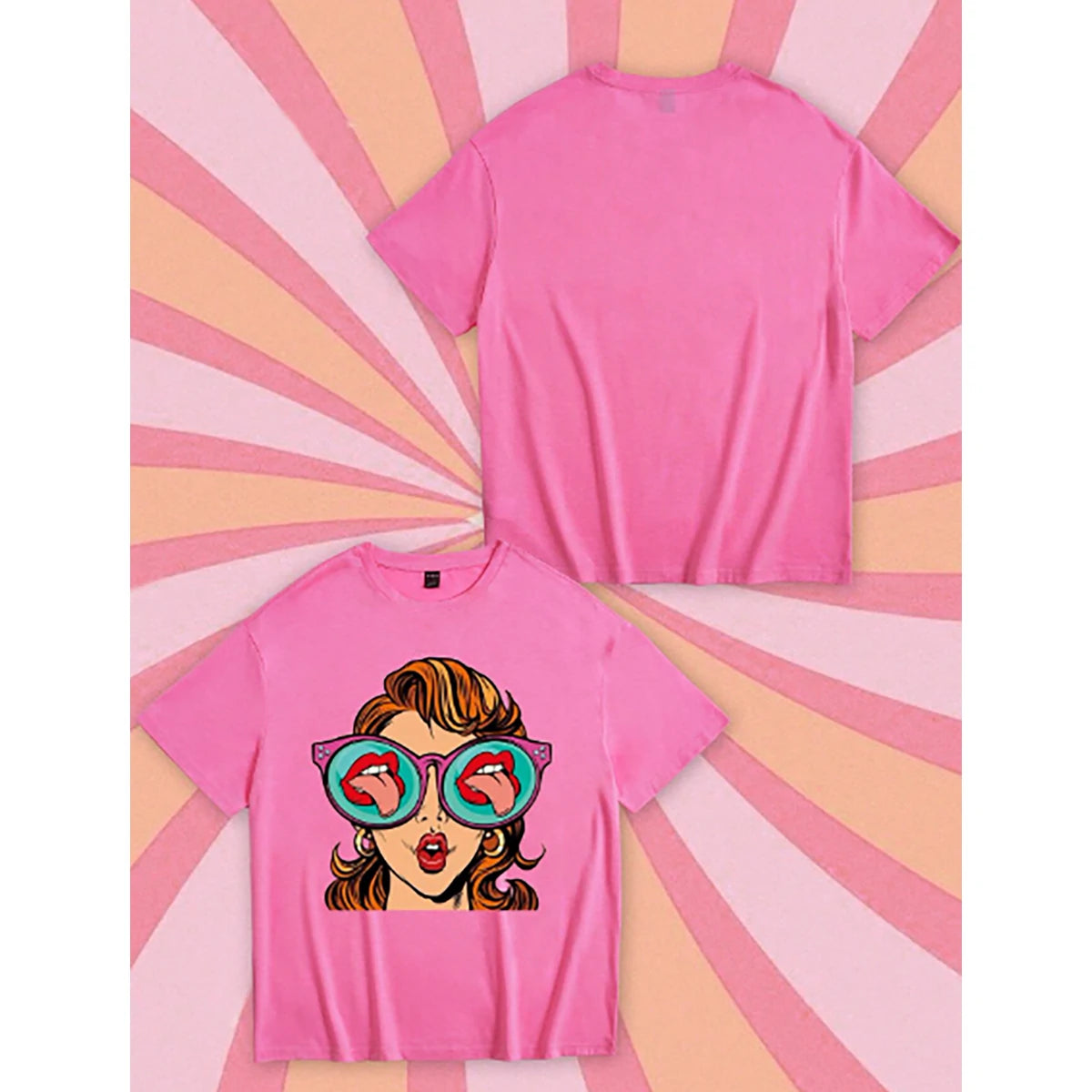 Shein - EZwear Funny Cute Cartoon Character Print Oversized T-Shirt for Women, Short Length, Super Loose Fit