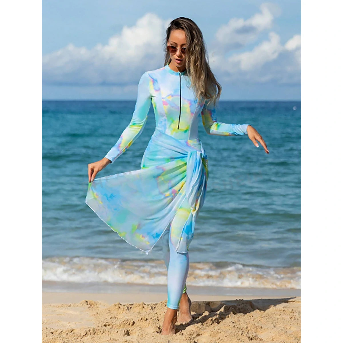 Shein - Mulvari women's tie dye one piece swimsuit