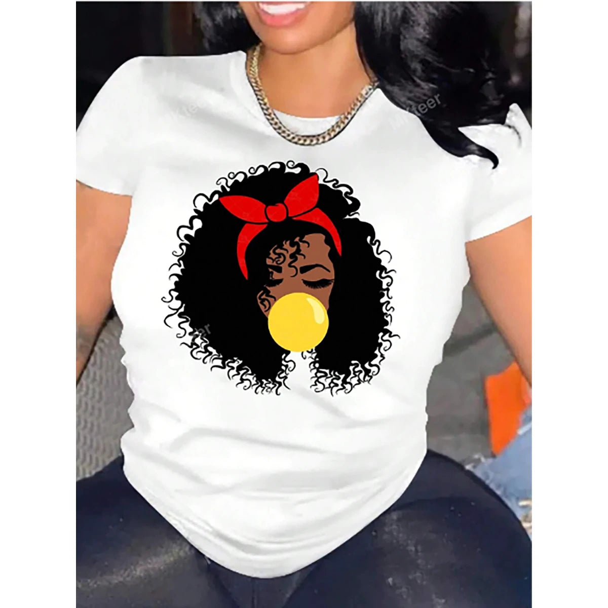 Shein - Round neck shirt with geometric designs