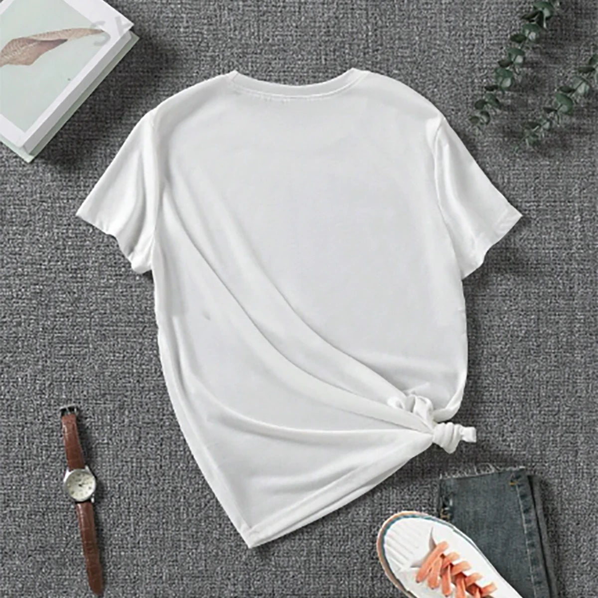 Shein - LUNE Battery & Letter Print T-Shirt